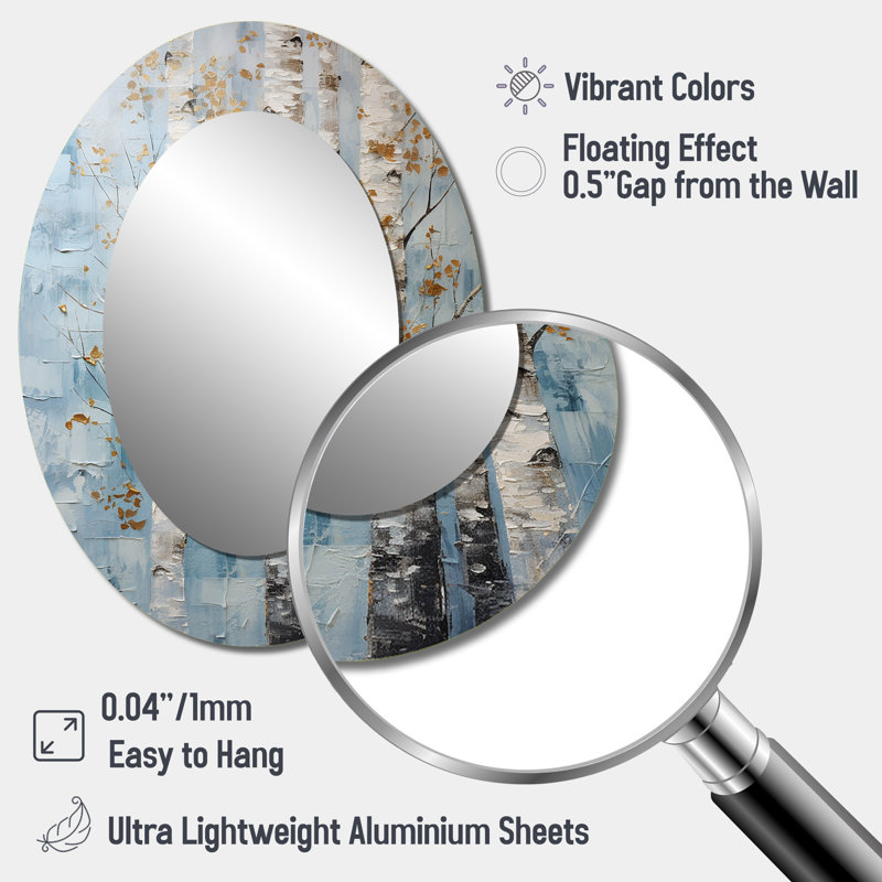 Miroir mural argenté, H 40 po x l 30 po
