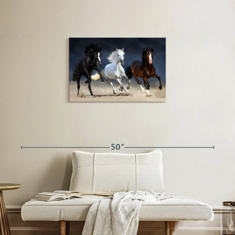 Trois chevaux ludiques Brampt, H 20 po x l 30 po