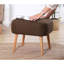 Élégant pouf bohémien avec pieds en bois, brun | 50% coton / 50% lin, 19,7 po x 16,9 po x 16,5 po | Éponge orthopédique de 5 cm d'épaisseur, 35 po | Parfait pour les décors scandinaves et les intérieurs d'hôtel-1061523073