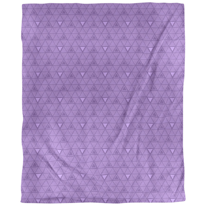 Tissu de triangle dessiné à la main, Mauve, L 56 po x l 36 po, Coton peigné de base