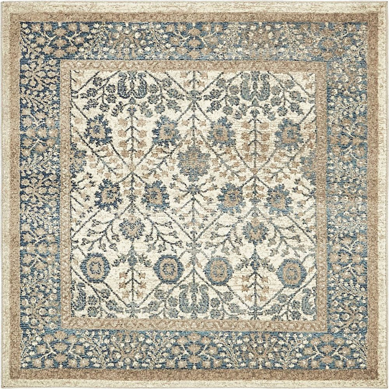 Linz Floral Indoor Rug, Square 5'