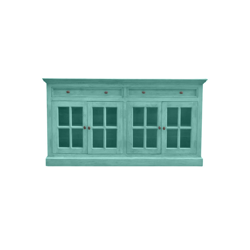Traditional 70" Sideboard buffet with drawers, Aqua Fiesta