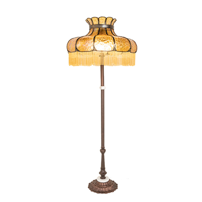 Lampe sur pied 64 "High Frederick, Ambre / laiton