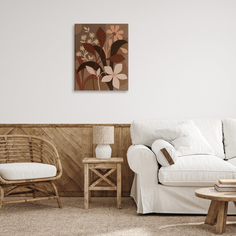 "Boho Plant Layers", art mural par Cat Thurman Designs, H 30 po x l 24 po