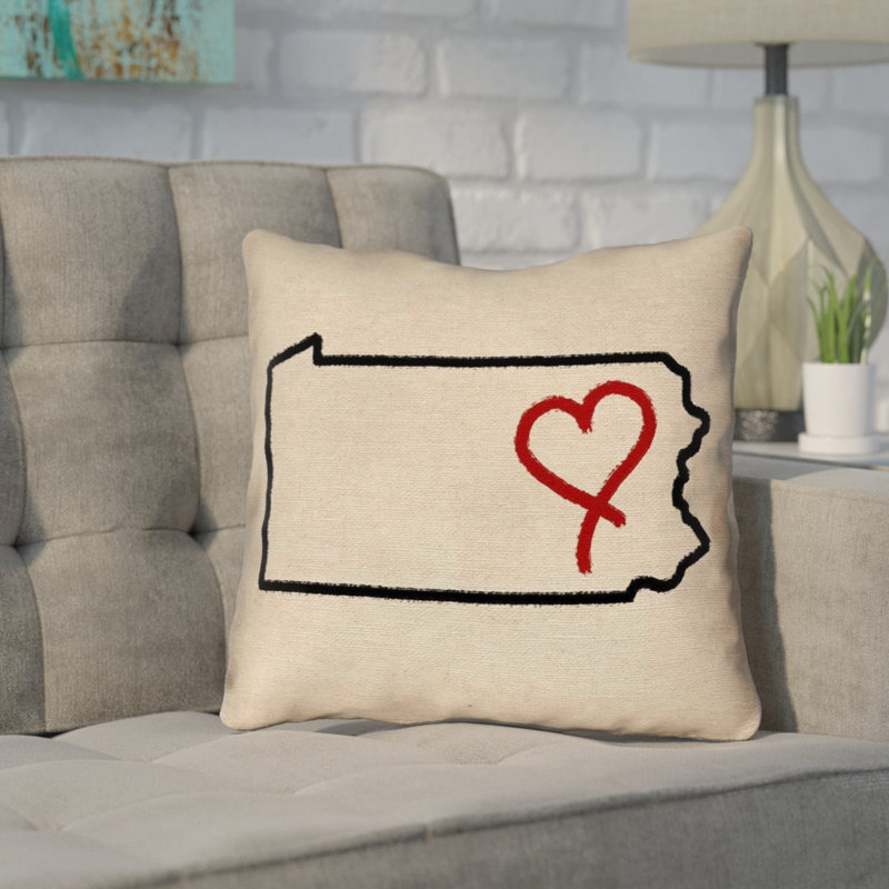 Coussin extérieur Katelyn Smith Pennsylvania Love, 20 po x 20 po