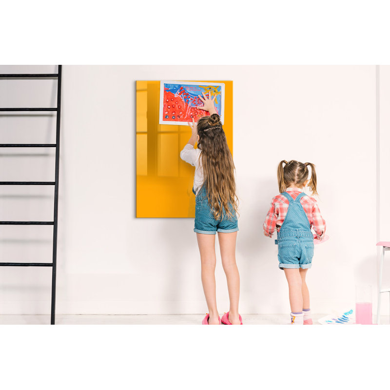 Magnetic Glass Dry Erase Board, Golden Yellow