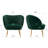 Mid-Century Modern Velvet Upholstered Metal Base Accent Barrel Chair-1271179987