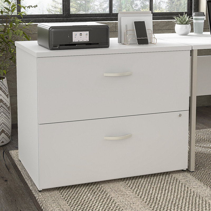 Kasyn 36''W 2 -Drawer Lateral Filing Cabinet, White