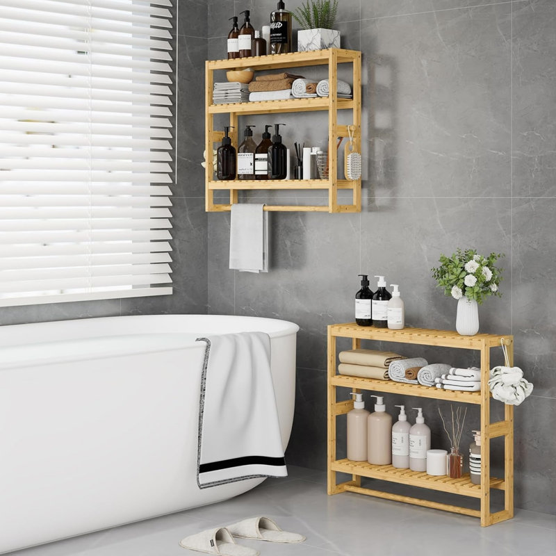 Bamboo Bathroom Shelves