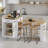 Extendable Kitchen Island with Drawers, White Mobile Console Table with Double Door Cabinet and Open Shelving, Serving as Dining Table and Breakfast Bar
