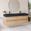 Meuble-lavabo mural 60 po avec lavabo à surface solide noir 60 po-475304357