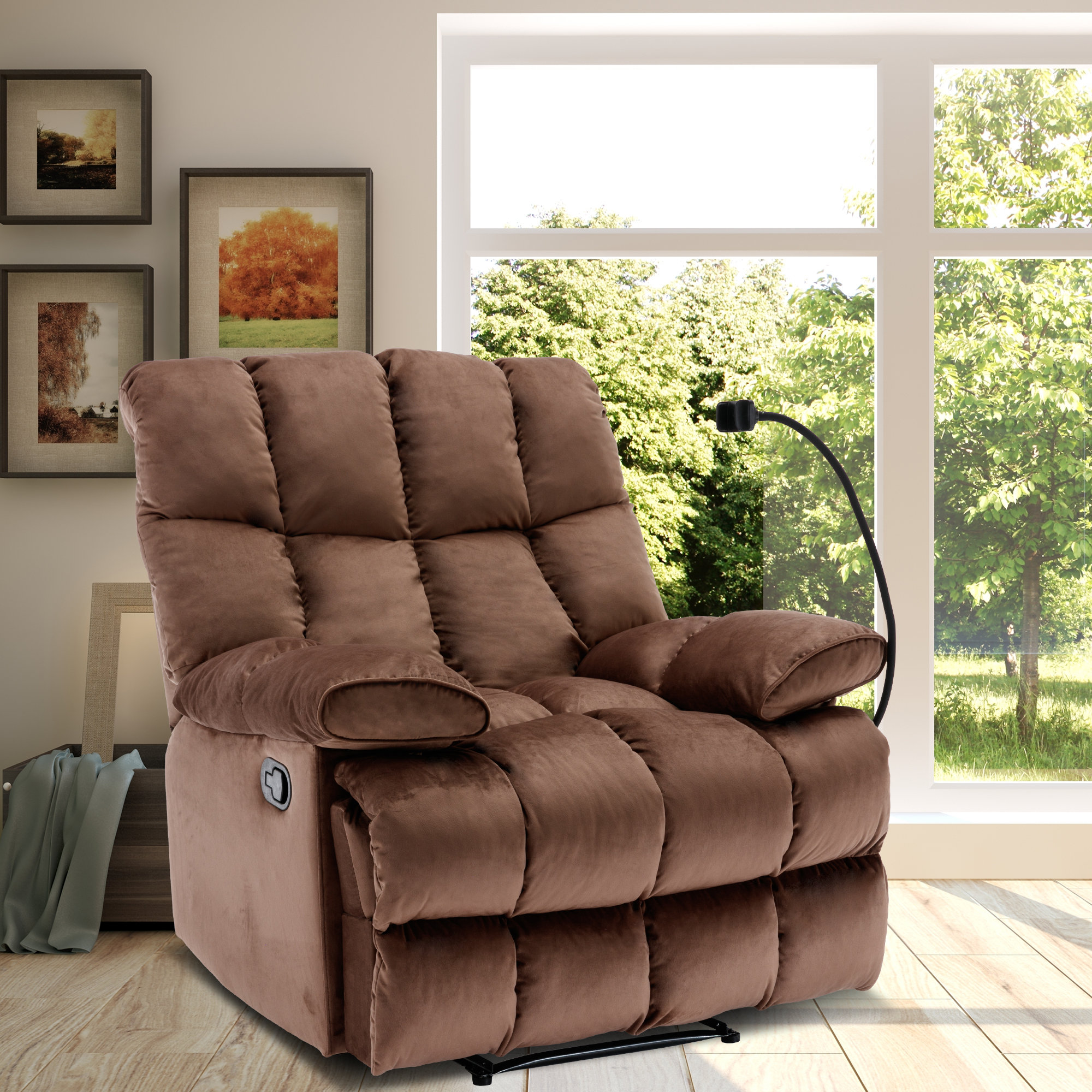 Extra wide leather online chair