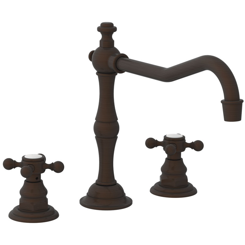 Chesterfield Double Handle Kitchen Faucet, Venetian Bronze, Cross