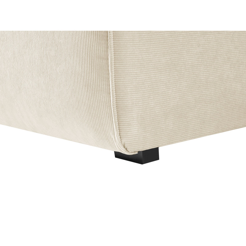 Left Hand Jumbo Cord Corner Sofa DOLVA, White