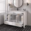 Ensemble de meuble-lavabo autoportant 48 pouces avec lavabo en céramique blanche-112000747