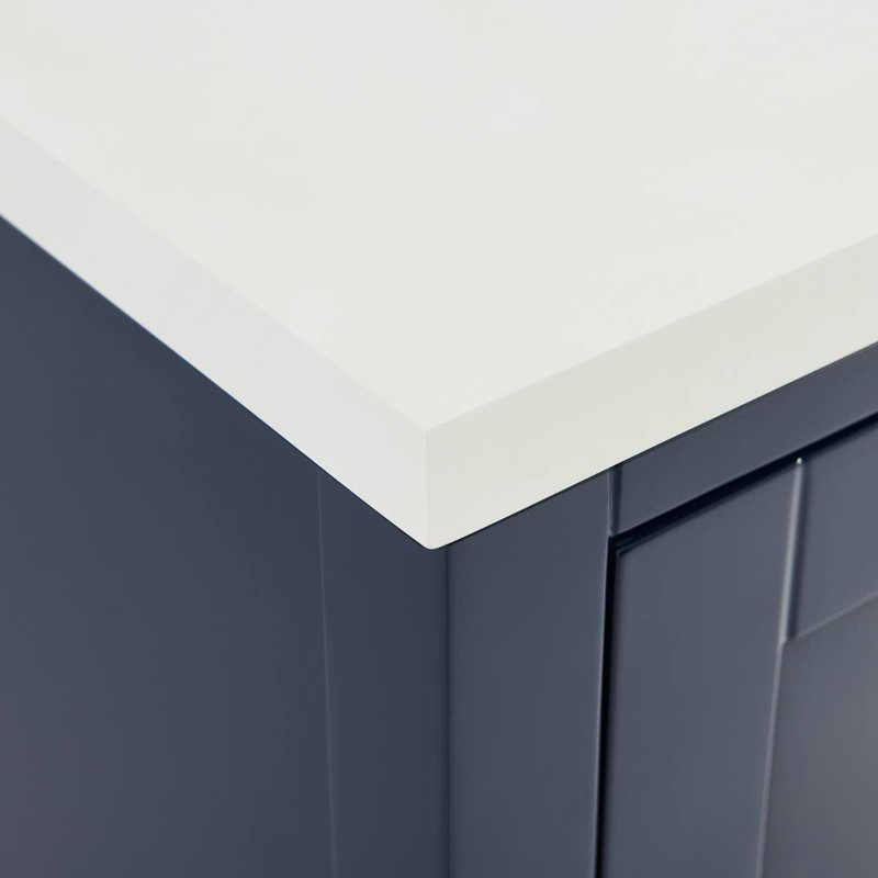 Sheraton 30" Freestanding Standard Single Bathroom Vanity with Top, Navy, Gold Zinc Alloy