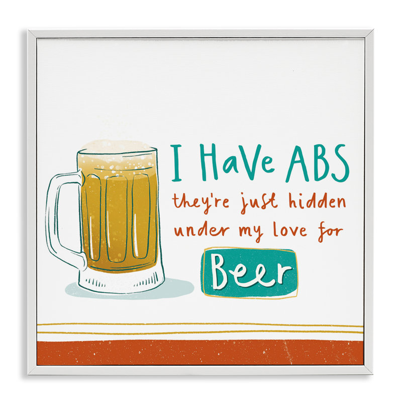 Drôle de bière, art de la giclée encadrée par Courtney Morgenstern, Giclée encadrée blanc bord de mer, H 12 po x l 12 po