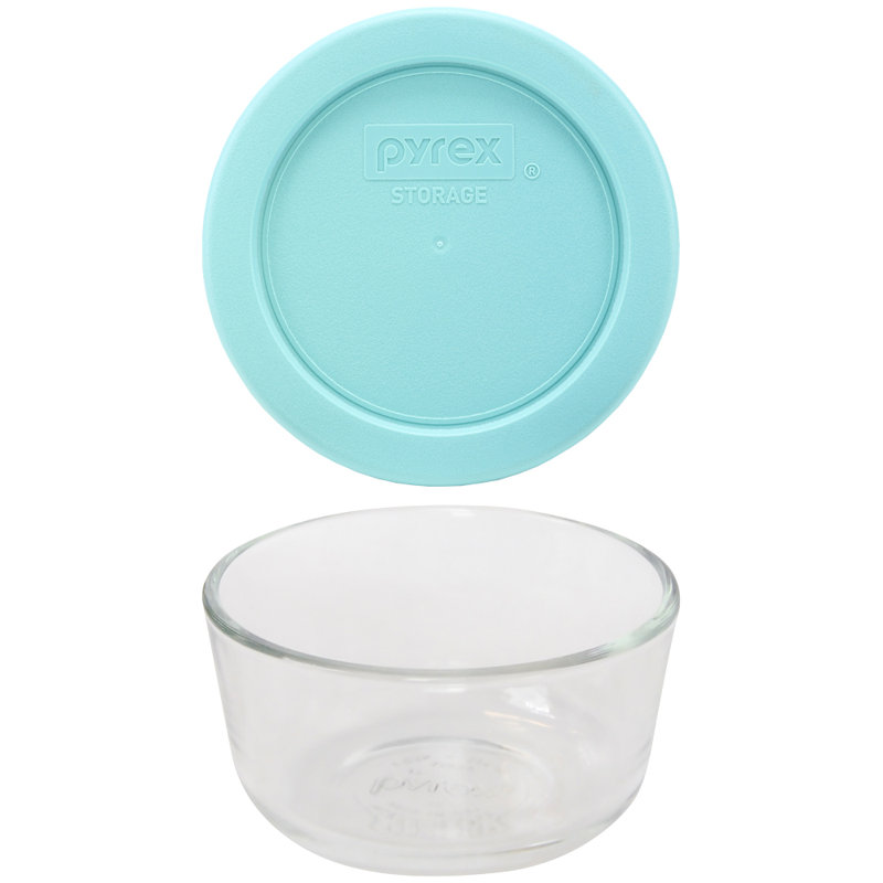 (1) bol en verre de 1 tasse Pyrex (1) et (1) couvercle en verre de 1 tasse 7202-PC, Vert poussière de jade
