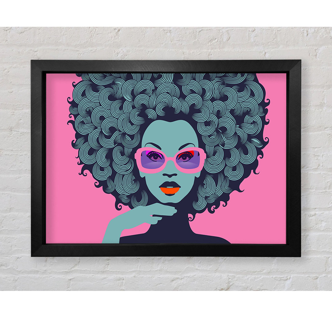 Brille Big Hair Woman - Einzelner Bilderrahmen Kunstdrucke