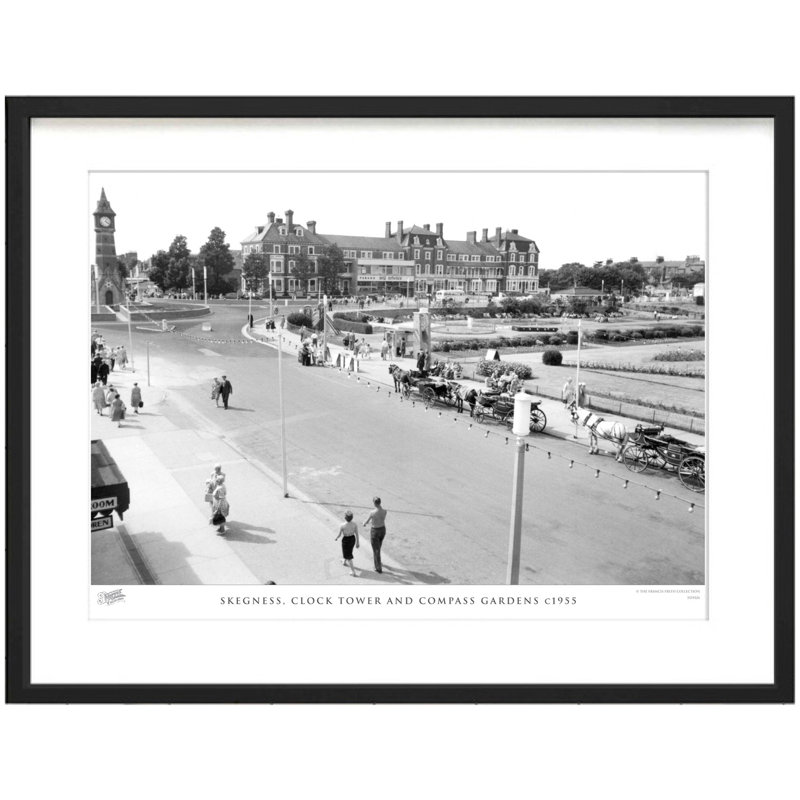 Skegness, Clock Tower And Compass Gardens C1955 by Francis Frith - Single Picture Frame Print, 40cm H x 50cm W x 2.3cm D