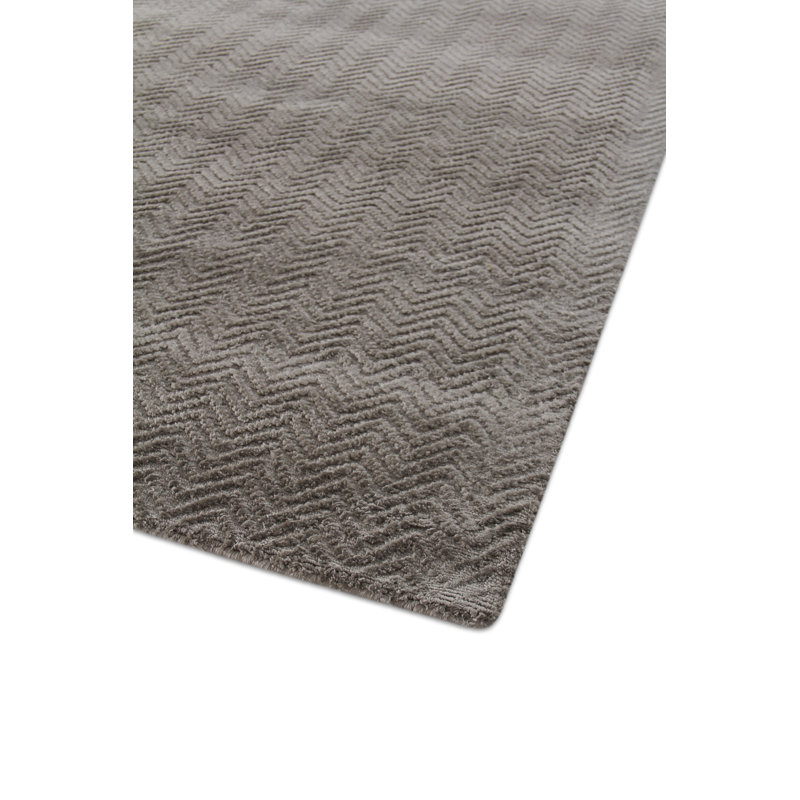 Pavo Tencel Chevron Area Rug in Silver, Rectangle 12' x 15'