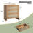 Set of 2 Rattan 3-Drawer Nightstands with Gold Handles, Curved Edge Design-307216456-307216462
