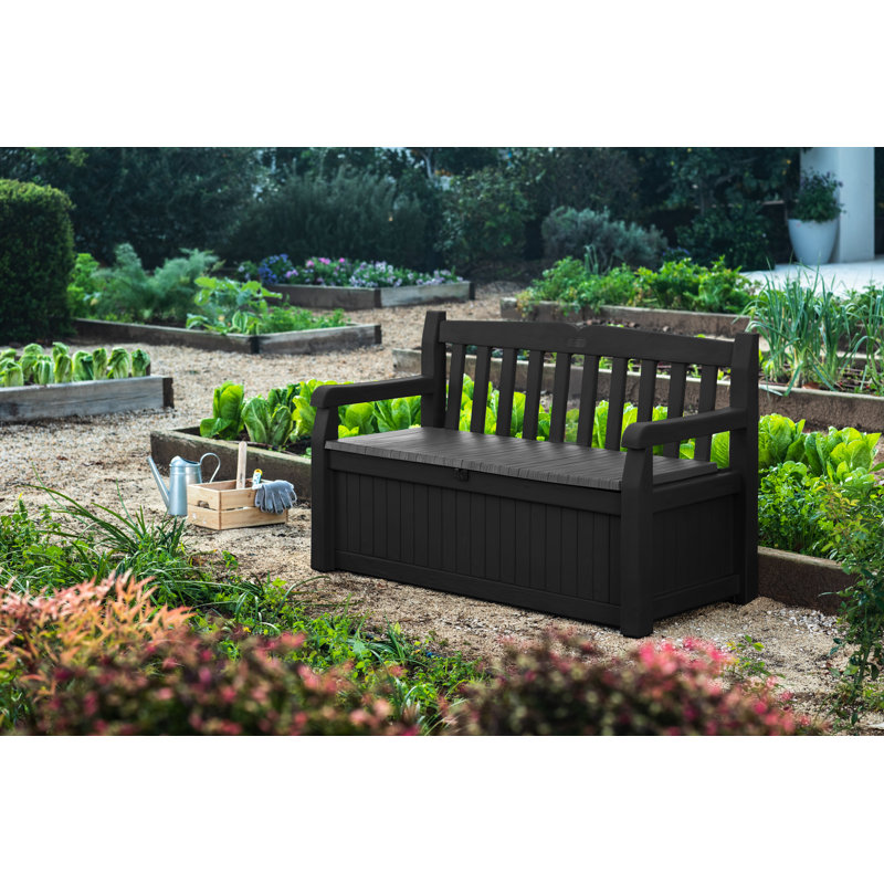 Graphite Resin Outdoor Storage Bench with 70 Gallon Capacity