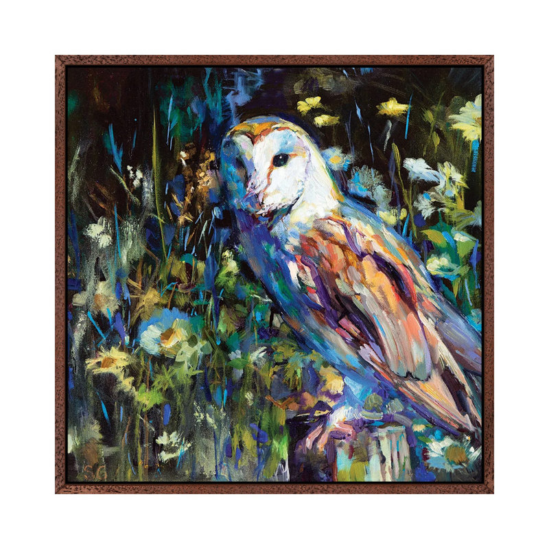 Evening Haunt by Sue Gardner - Painting on Canvas, 66.04 cm H x 66.04 cm W, Classic Brown Wood Framed