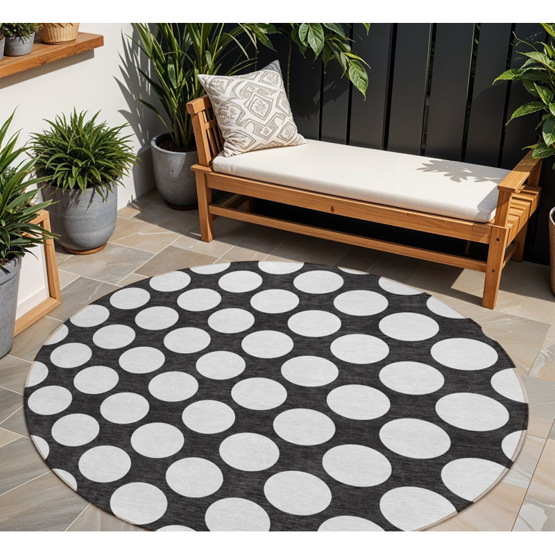 Tapis intérieur lavable à pois 8 po