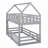 Twin Over Twin House Bunk Bed With Fence And Door-1165679976