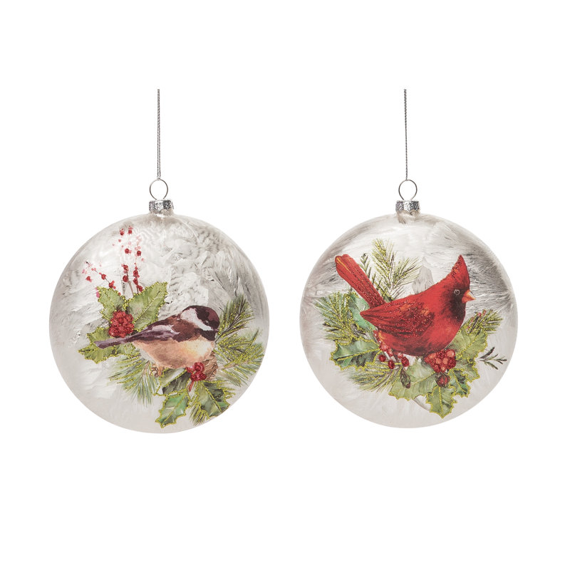 Ensemble de 2 décorations de Noël en verre