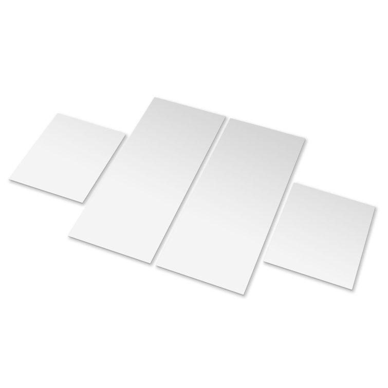 Latitude Run® Peel and Stick Mirror Tiles, Exclamation Rectangular Design 4  Piece Set & Reviews