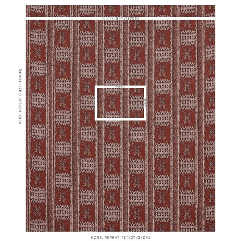 Maracena Jacquard Fabric, Red