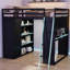 Full Size Wood Loft Bed With,Wardrobe,Shelves,Blackout Curtains,And Rgb Lights-567710264