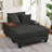 Multifunctional Corduroy Sofa with Rotating Table and Ottoman