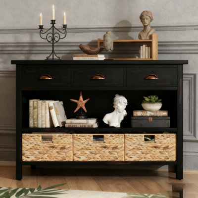 Console Table with 3 Storage Drawers