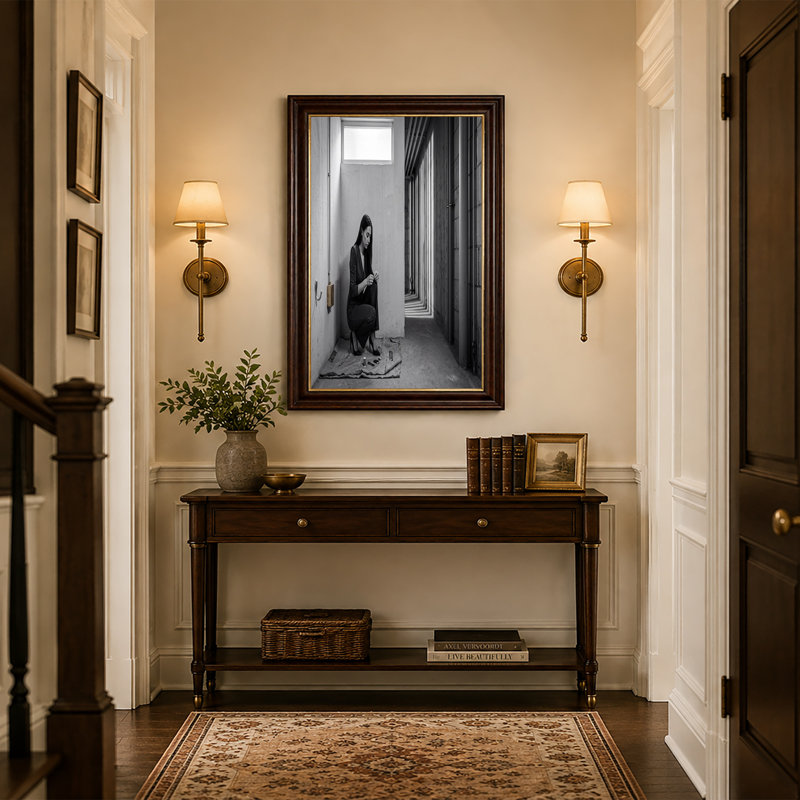 Art mural sur toile noir et blanc, H 12 po x l 18 po