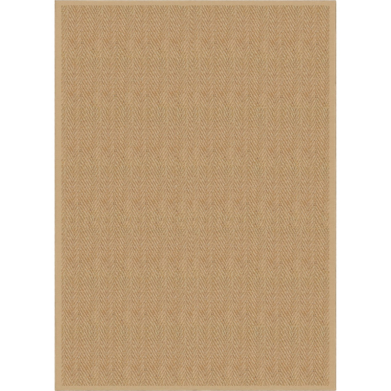 Tapis beige à motif géométrique imitation chevrons Boerboel, Rectangle 5 pi x 7 pi