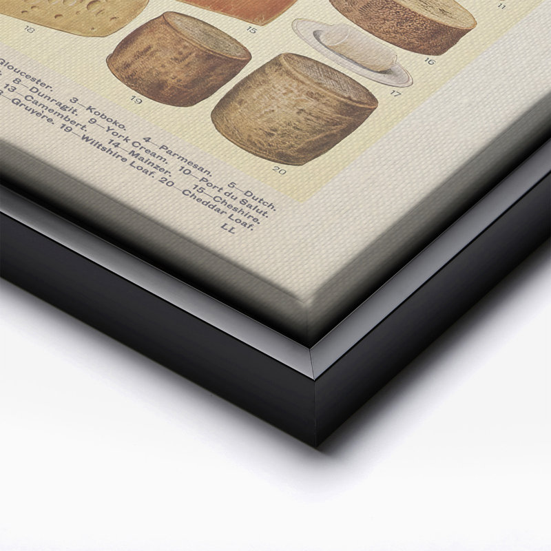 Fromage, Cadre noir, Canevas, H 08 po x l 10 po