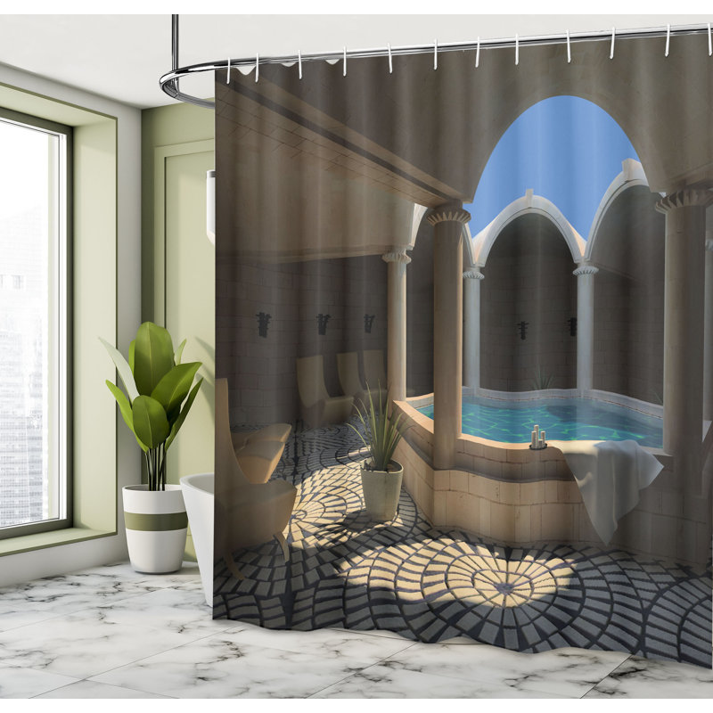 Shower Curtain with Hooks Included, 70"H x 69"W