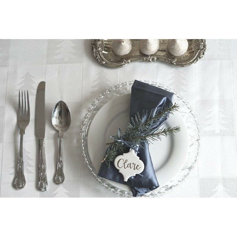 Giana Tablecloth, White, 137cm W x 137cm