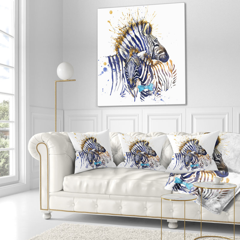 Coussin décoratif « animal zèbre family », 16 po x 1 po, Coussin décoratif