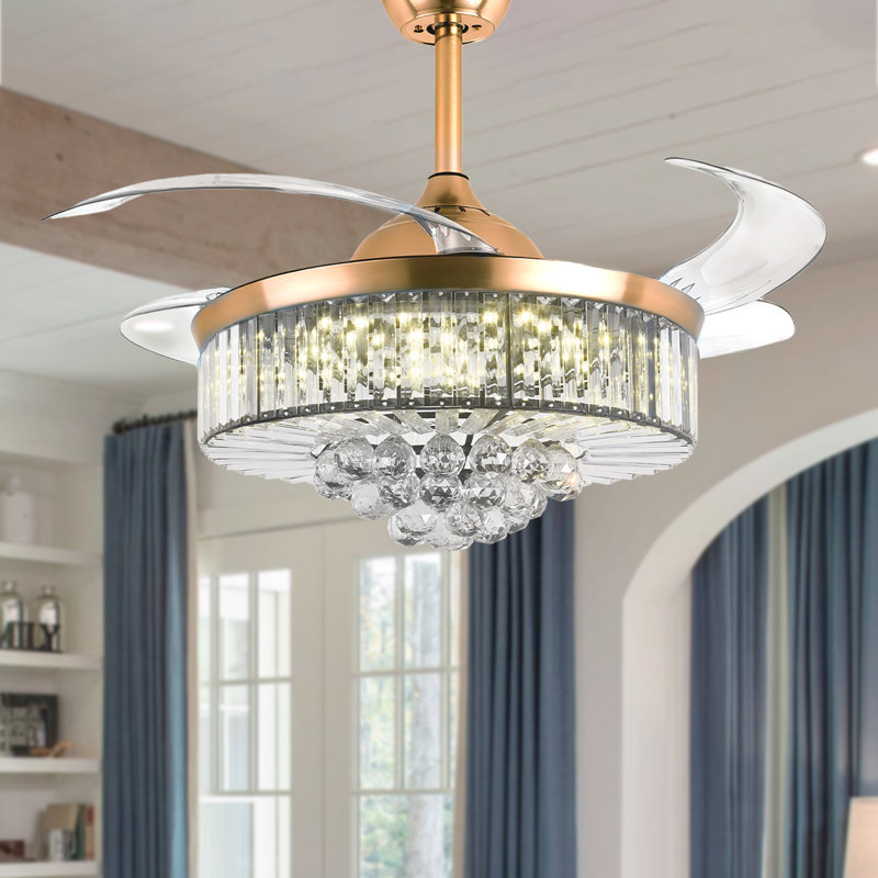 Jadarien Ceiling Fan with LED Lights, Or