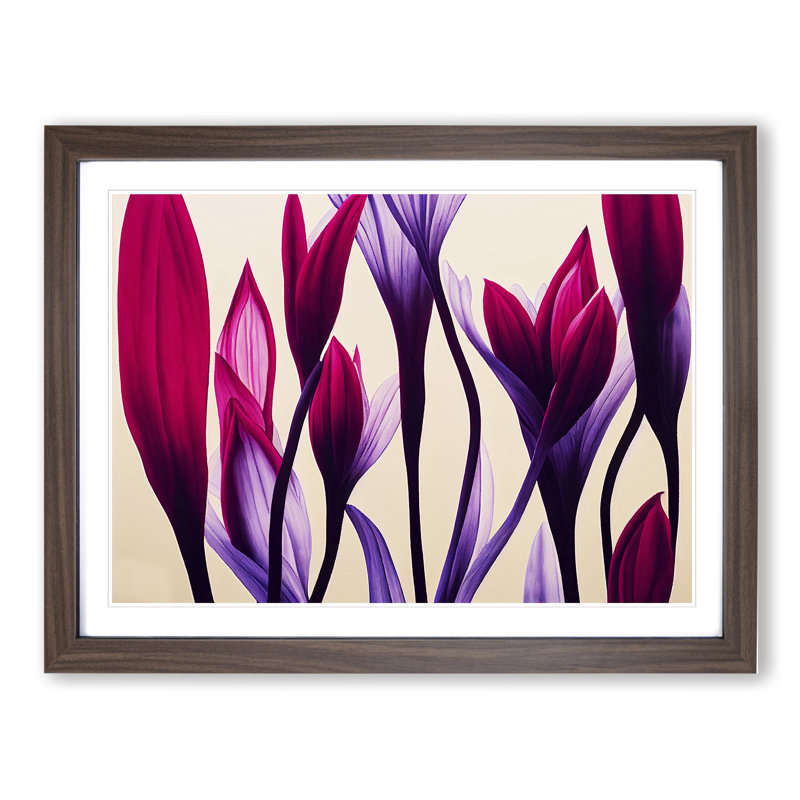 Sublime Flowers - Single Picture Frame Print, 25cm H x 34cm W x 2cm D, Walnut Framed