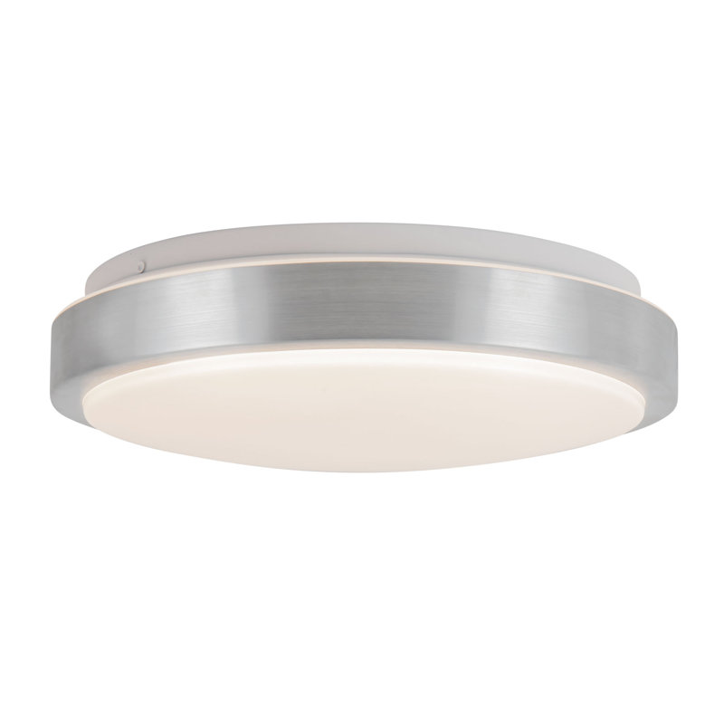 Yanis 12-in Black dimmable LED Flush Mount, Nickel