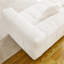 Canapé moderne désossé avec coussins décoratifs circulaires, tissu en polyester à poils longs texturé litchi doux pour la peau, tissu à carreaux-883677766