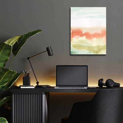  «Blush Sunrise 1» par Alicia Longley, art mural en verre acrylique, 12 po x 16 po