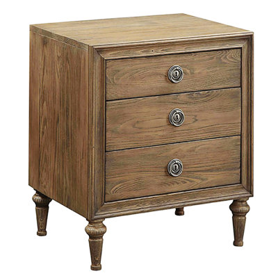 Reclaimed Oak 3-Drawer Nightstand