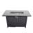 25" H X 42" W Steel Outdoor Fire Pit Table With Lid - Elegant Deck Fireplace For Patio & Deck, Made, Weather-, Stainless Top, Lava Rocks, Side Door Propane, Ignition Panel, Protective Cover, Black