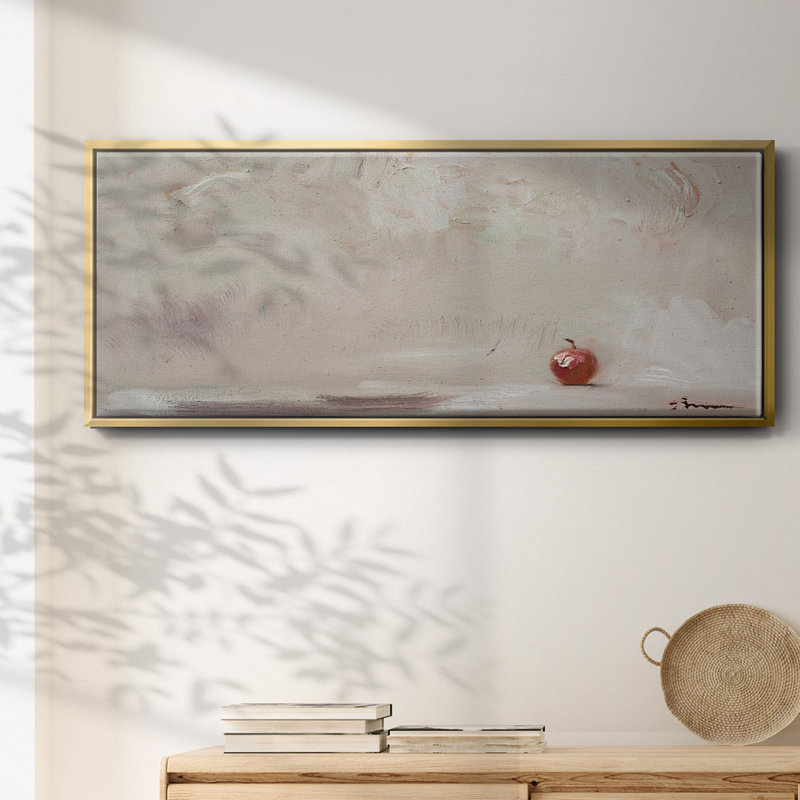Lonley Apple- Framed Canvas, 12" H x 30" W